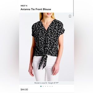 West K Tie Front Blouse